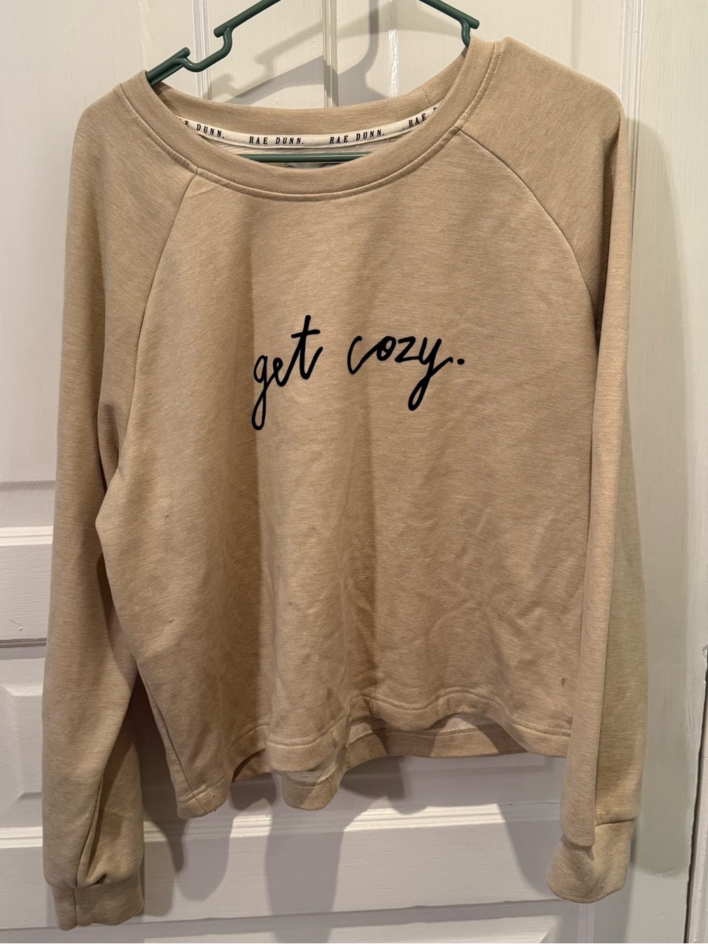 Rae Dunn Beige 'get cozy.' Crewneck Sweatshirt